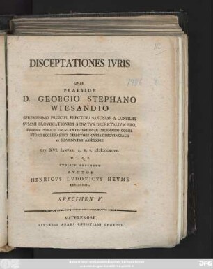 Specimen 5: Disceptationes Ivris
