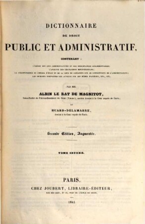 Dictionnaire de droit public et administratif. 2