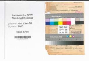 Entnazifizierung Erich Noss, geb. 21.10.1900 (Justizangest.)