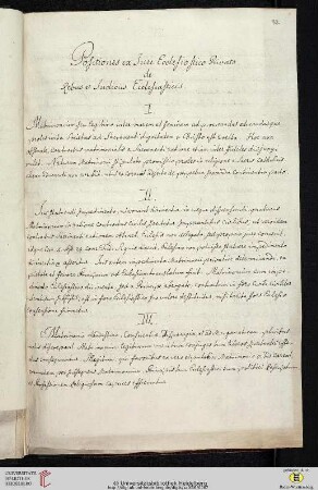 Positiones ex Jure Ecclesiastico Privato de Rebus et Judiciis Ecclesiasticis