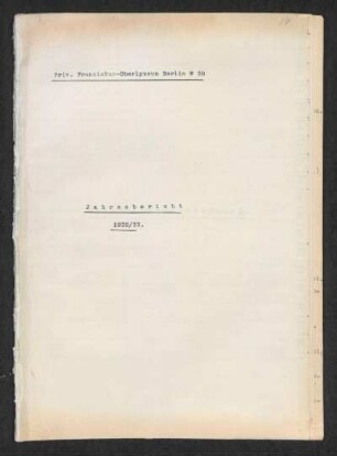 1932/1933: Jahresbericht ... - 1932/33