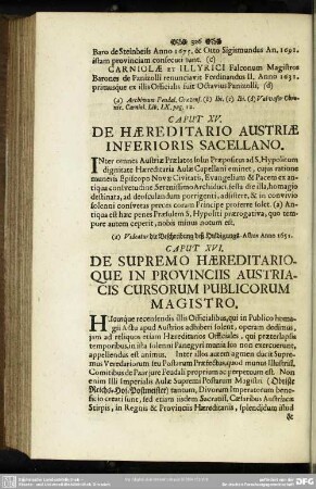 Caput XV. De Haereditario Austriae Inferioris Sacellano