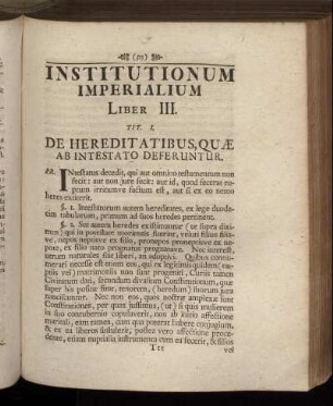 Institutionum Imperialium Liber III.