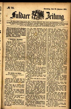 Ausgabe vom Sonntag, den 30. Januar 1881.