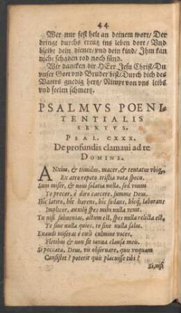 Psalmus Poenitentialis Sextus.
