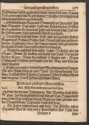 Umb einen gnädigen Sonnenschein.