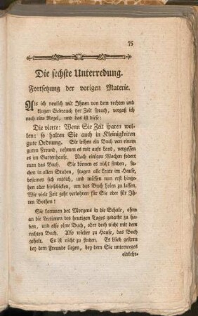 Die sechste Unterredung. Fortsetzung der vorigen Materie