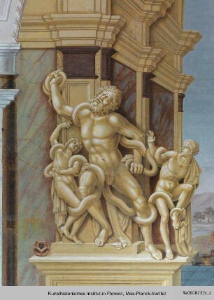Freskenausmalung mit mythologischen Figuren : Westwand