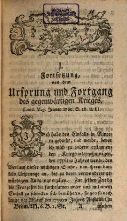 Bremisches Magazin zur Ausbreitung der Wissenschaften, Künste und Tugend, 6. 1762/63