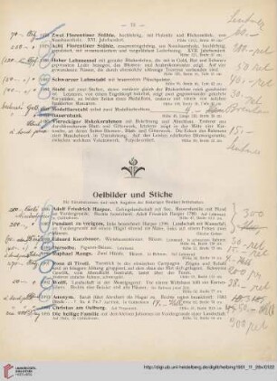 Oelbilder und Stiche (Nr. 1086-1114)