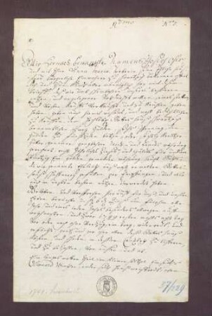 Gültverschreibung von Joseph Oster von Schwarzach gegen das Kloster Schwarzach