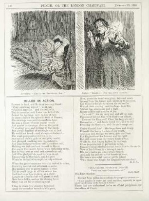 Landlady. "'ere's the zeppelin, sir!" Lodger. "Right-o! Put 'em down outside."