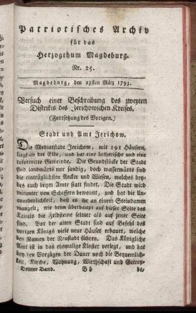 Nr. 25. Magdeburg, den 23sten März 1793