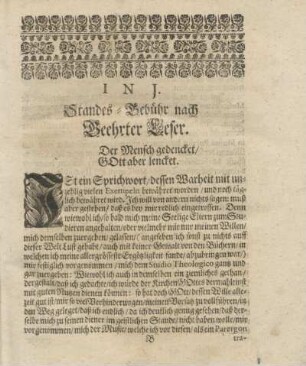 I. N. J. Standes-Gebühr nach Verehrter Leser.
