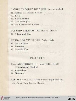 Plastik (Nr. 93-110)