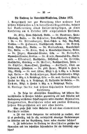 Die Conferenz im Unterrichts-Ministerium, Oktober 1873