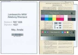 Entnazifizierung Amalie An Mey , geb. 03.06.1905 ()