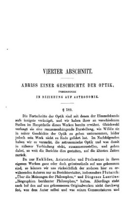 Vierter Abschnitt. Abriss einer Geschichte der Optik.