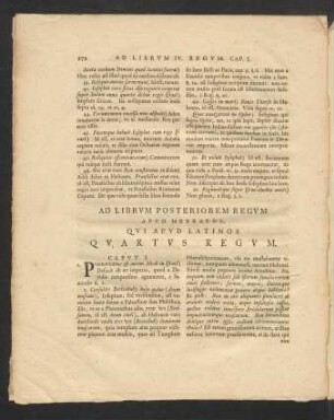 Ad Librum Posteriorem Regum Apud Hebraeos, Qui Apud Latinos Quartus Regum