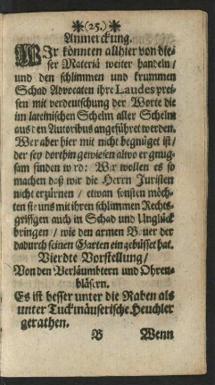 Vierdte Vorstellung/ Von den Verläumbten und Ohrenbläsern.
