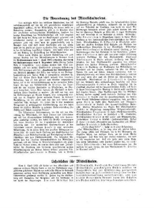 Die Neuordnung des Mittelschulwesens