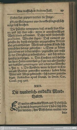 XXIX. Die wunderlich-entdeckte Mordthaten