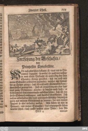 Fortsetzung der Geschichte, der Printzeßin Cynobelline.