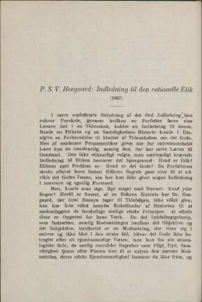 P.S.V. Heegaard: Indledning til den rationelle Etik (1867)