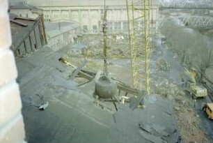 v Kesselhaus 1, Abrissbirne, Kesselhaus 2, Labor Leuna, Hochbunker, Hochbrücke, Tiefbrücke, von S