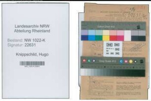 Entnazifizierung Hugo Knippschild , geb. 20.04.1892 (Polizist)