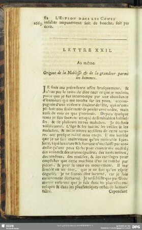 Lettre XXII. Au même