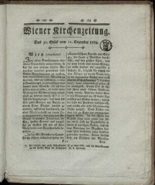 Das 50. Stück vom 11. Dezember 1789.