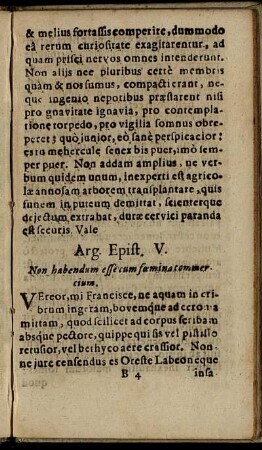 Arg. Epist. V.