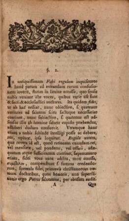 De antiquissima fidei ac morum regula disquisitio hist. theol.