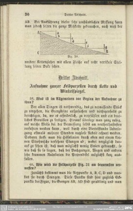 Dritter Abschnitt. Aufnahme ganzer Feldparzellen durch Kette und Winkelspiegel