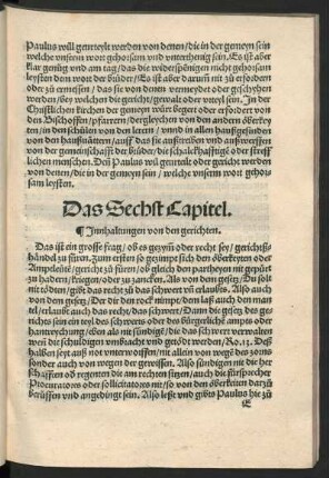 Das Sechst Capitel.