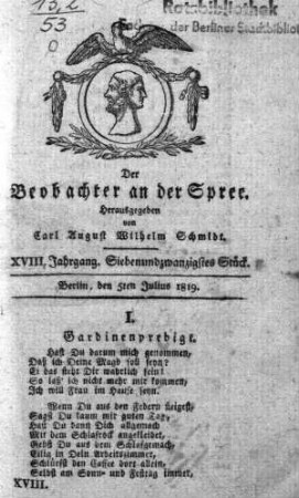 27. Stueck, 5. Julius 1819
