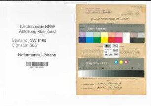 Entnazifizierung Johann Notermanns , geb. 24.07.1920 ()
