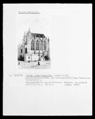 Paris, Sainte Chapelle, Ansicht von Südwesten