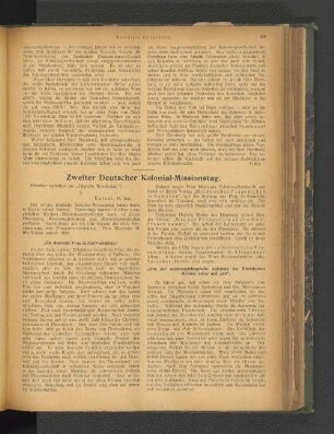 Zweiter Deutscher Kolonial-Missionstag.