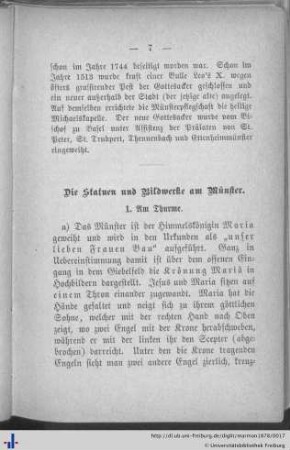 Die Statuen und Bildwerke am Münster.