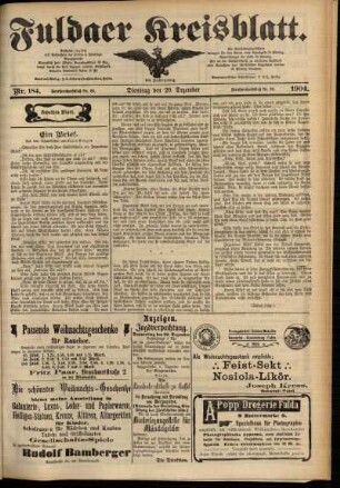 Zweite Ausgabe vom Dienstag, den 20. Dezember 1904.