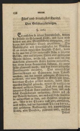 Fünf und dreyßigstes Kapitel. Von Selbstentzündungen.