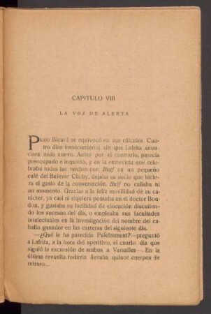 Capítulo VIII - La voz de alerta