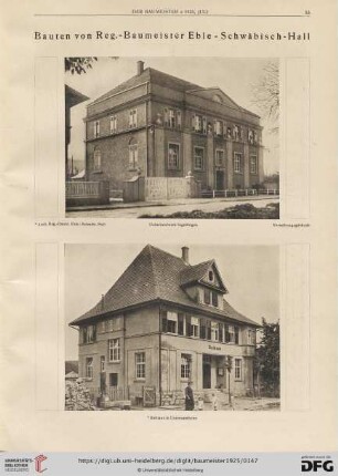 23: Bauten von Reg.-Baumeister Eble - Schwäbisch-Hall