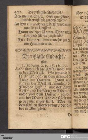 Dreyßigste Andacht / über I. Johann. 2. v. 15. 16. 17.