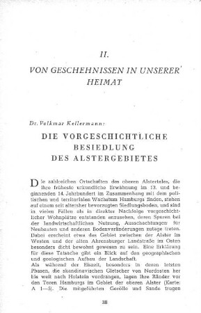 Die vorgeschichtliche Besiedlung des Alstergebietes