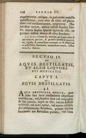 Caput I. De Aquis Destillatis.