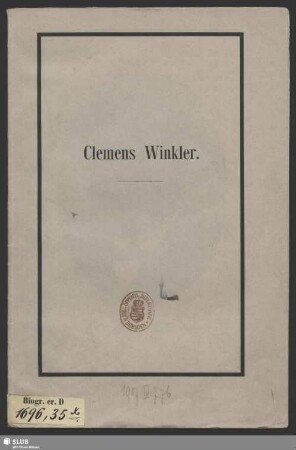 Clemens Winkler : [Trauerrede]