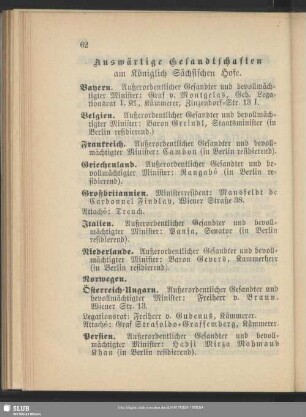 Auswärtige Gesandtschaften